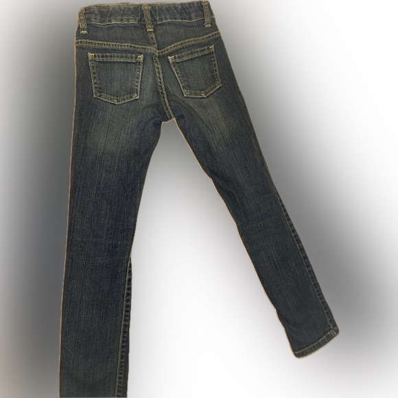 Old Navy Girls Size 8 Adjustable Waist Dark Wash  Skinny Jeans School Clothes - Picture 2 of 6